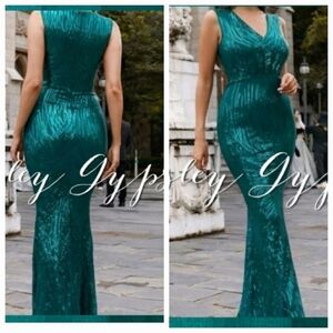 PREMIUM BRAND AND QUALITY SATIN GOWN WITH SEQUINS